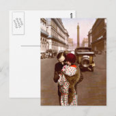 Französisch Flirt - Romantische Vintage Liebe Postkarte (Vorne/Hinten)