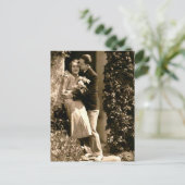 Französisch Flirt - Romantisches Vintag Postkarte (Stehend Vorderseite)