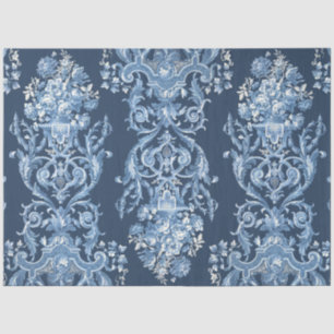 Französisch Floral Elegant Vintag Blue White Decou Seidenpapier
