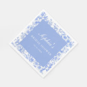 Französisch Floral Etwas Blue Brautparty Serviette (Ecke)