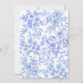 Französisch Floral etwas Blue Wedding Information Einladung (Rückseite)