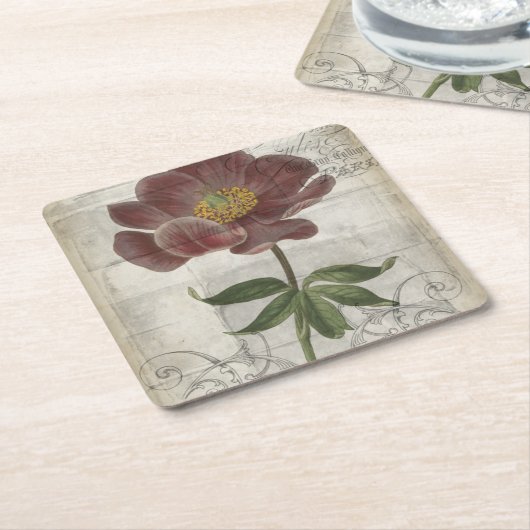 Französisch-Floral I Rechteckiger Pappuntersetzer (angewinkelt)