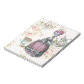 Französisch floral Paris Teezeremonie Party Marie  Notizblock (Rotiert)