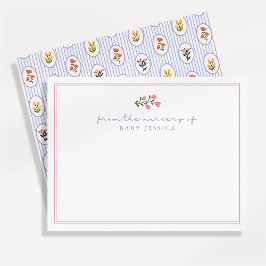 Französisch, floral, rosa / blau, aus dem Kinderzi Einladung