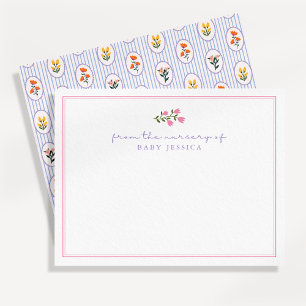 Französisch, floral, rosa / blau, aus dem Kinderzi Einladung