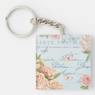Französisch floraler Vintager Schlüsselanhänger mi