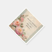 Französisch Florenz Elegantes Brautparty Tee Vinta Serviette (Ecke)