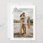 Französisch Français Wedding Vielen Dank Foto Mini Einladung (Vorderseite)