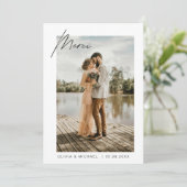 Französisch Français Wedding Vielen Dank Foto Mini Einladung (Stehend Vorderseite)