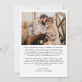 Französisch Français Wedding Vielen Dank Foto Mini Einladung (Rückseite)