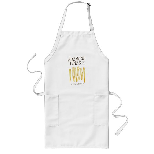 Französisch Fries Liebe Sprache Funny Apron Lange Schürze (Vorne)