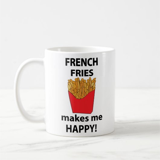 Französisch Fries macht mich glücklich Französisch Kaffeetasse (Links)