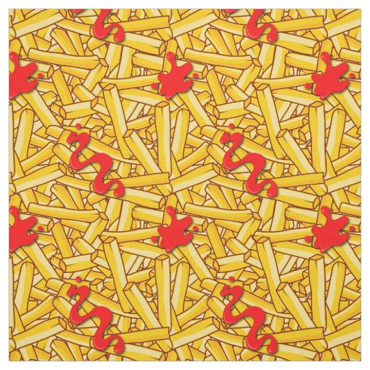 Französisch Fries mit Red Sauce Funny Stoff (Muster)