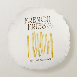 Französisch Fries sind meine Liebe, die Sprache de Rundes Kissen