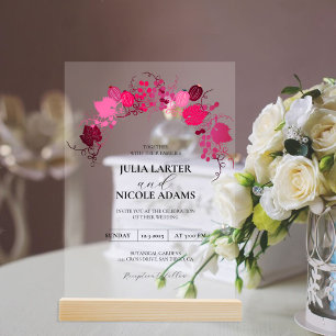 Französisch geküsste süße Beeren-Trauben-Blumen Ho Acryleinladungen