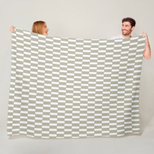 Französisch Grau Geometrisches Schachbrettmuster Fleecedecke