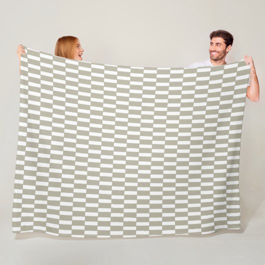 Französisch Grau Geometrisches Schachbrettmuster Fleecedecke (Beispiel)