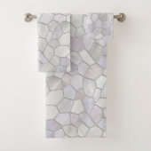 Französisch-Grau-Platinum-Mosaik Badhandtuch Set (Insitu)