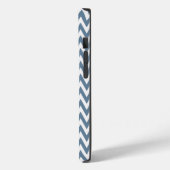 Französisch-graues Zickzack Design mit Monogramm Case-Mate iPhone Hülle (Rückseite / Links)