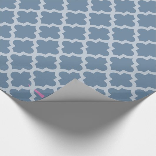 Französisch graumarokkanische Moods Quatrefolie Geschenkpapier (Ecke)