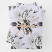 Französisch gravierte Blumentoilette-Grau, Rosa, B Geschenkpapier Set (Beispiel)