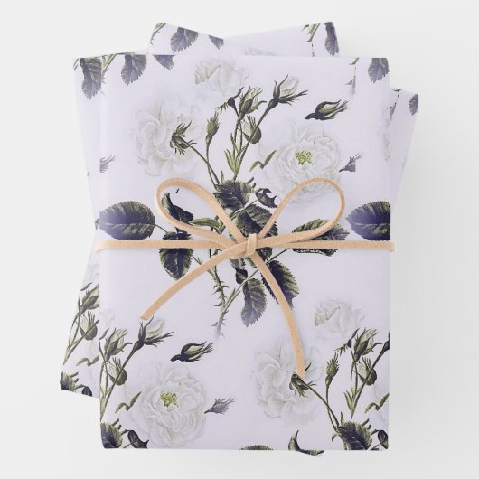 Französisch gravierte Blumentoilette-Grau, Rosa, B Geschenkpapier Set (Beispiel)