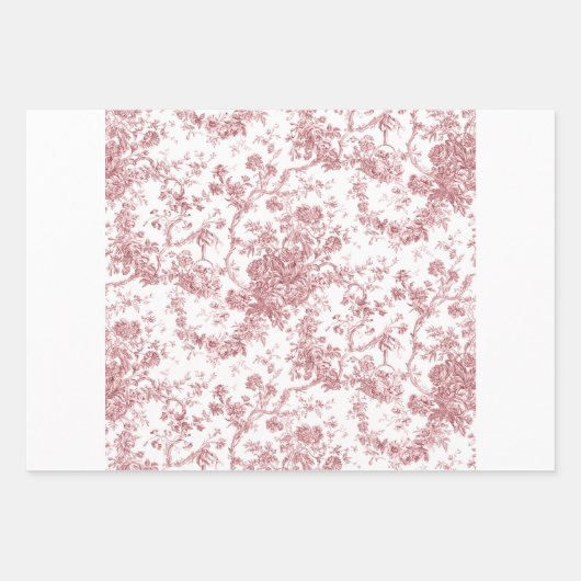 Französisch gravierte Blumentoilette-Grau, Rosa, B Geschenkpapier Set (Vorderseite 2)