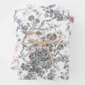 Französisch gravierte Blumentoilette-Grau, Rosa, B Geschenkpapier Set (Beispiel)