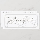 Französisch Gray Elegant Script Geschenkgutscheine (Vorne/Hinten)