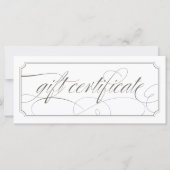 Französisch Gray Elegant Script Geschenkgutscheine (Vorderseite)