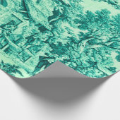 Französisch Green Toile Rokoko Rustikale Dekoupage Geschenkpapier (Ecke)