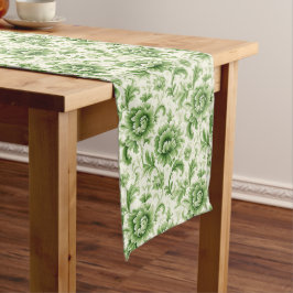 Französisch-grünes Bauernhaus Romance Großer Tischläufer