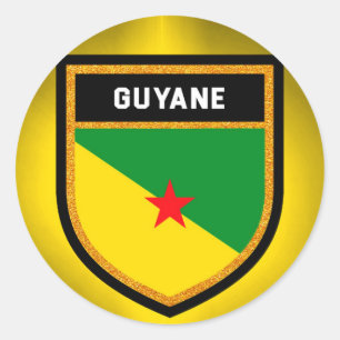 Französisch-Guayana-Flagge Runder Aufkleber