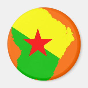 Französisch-Guayana Flaggenkarte Magnet