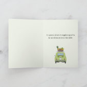 Französisch gut grün Retro Fiat 500 Karte (Innenseite)