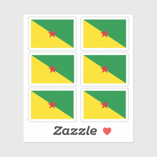 Französisch-Guyanische Flagge Aufkleber (Blatt)