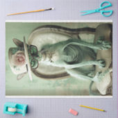 Französisch haarlose Cat Chic Sphinx Decoupage Seidenpapier (Basteln)