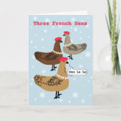 Französisch-Henne 12 Tage Weihnachtskarte Feiertagskarte (Vorderseite)