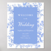 Französisch Hochzeit Begrüßung Schild Blumen etwas (Vorne)