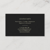 Französisch Horn Beruflich Brass Lehrer Black&Whit Visitenkarte (Rückseite)