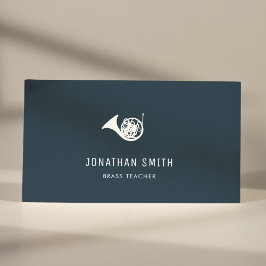 Französisch Horn Beruflich Brass Lehrer Marine Blu Visitenkarte