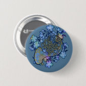 Französisch-Horn-Blumen-Band-Klasse Button (Vorne & Hinten)