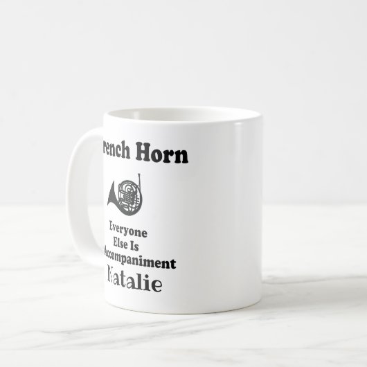 Französisch-Horn-Geschenk-Coffee-Tasse Kaffeetasse (Vorderseite Links)