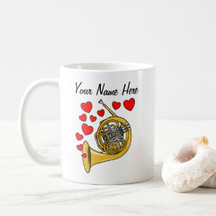 Französisch Horn Herz Hornist Brass Musiker Custom Kaffeetasse