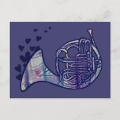Französisch Horn Liebe Band Class Art Postkarte (Vorderseite)
