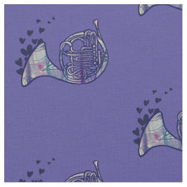 Französisch Horn Liebe Band Class Art Stoff