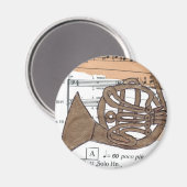 (Französisch) Horn-Magnet Magnet (Vorderseite/Rückseite)