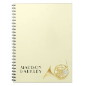 Französisch Horn Musician Band Teacher Notebook Notizblock (Vorderseite)