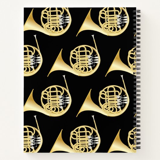Französisch Horn Musician Band Teacher Notebook Notizblock (Rückseite)