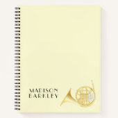 Französisch Horn Musician Band Teacher Notebook Notizblock (Vorderseite)